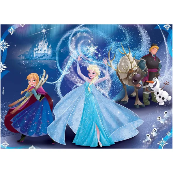 Frozen 2 în 1 puzzle de 24 piese și carte de colorat 50x35cm - Lisciani imaginea 2