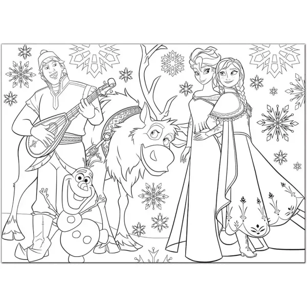 Frozen Distracție și muzică 2 în 1 maxi puzzle de 60 piese și carte de colorat 70x50cm - Lisciani imaginea 2