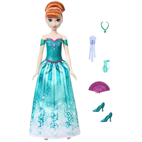 Frozen: Surpriza magică - Păpușa Anna cu evantai - Mattel imaginea 2