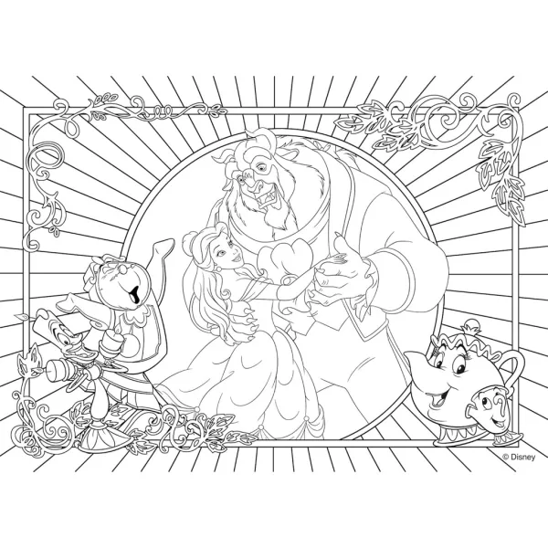 Frumoasa și Bestia 2 în 1 puzzle de 108 piese și carte de colorat 50x35cm - Lisciani imaginea 3