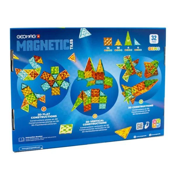 Geomag: Plăci magnetice Gems Rocket, set rachetă cu 32 de piese imaginea 2