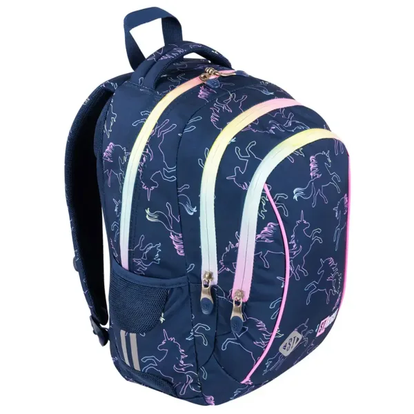Ghiozdan școlar St.Right Dream unicorn cu trei compartimente, 39x27x17cm imaginea 2