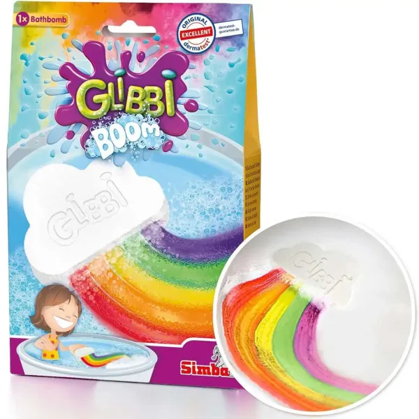 Glibbi Boom: bombă de baie în formă de nor cu culori de curcubeu - Simba toys imaginea 1