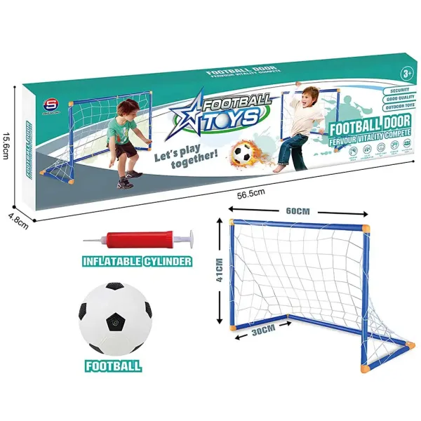 GoalBuddies: Set de Poartă de Fotbal cu Minge și Pompă 60x41x30cm imaginea 3