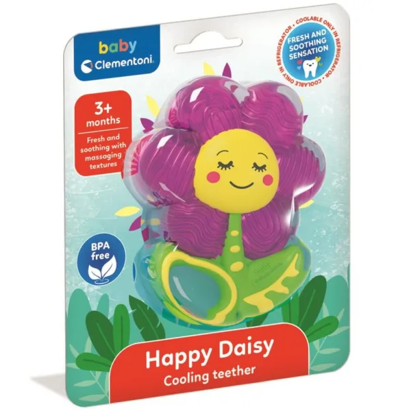 Happy Daisy inel de dentiție răcoritor cu motive florale - Clementoni Baby imaginea 1