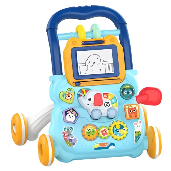 Happy World: Jucărie muzicală educativă cu elefant pentru mers imaginea 2