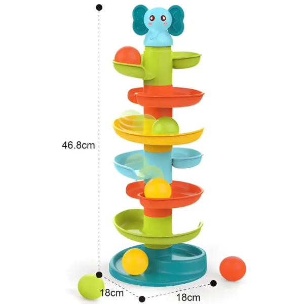Happy World: Pista veselă cu elefanți de 47cm imaginea 3