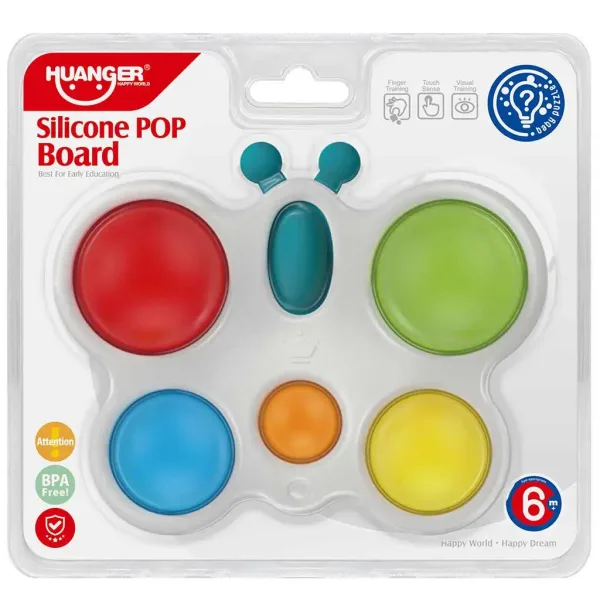 Happy World: Pop it! Jucărie de dezvoltare a abilităților pentru bebeluși, prietenul liniștitor în formă de fluture imaginea 1