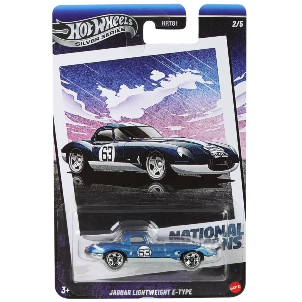 Hot Wheels: Mașinuță Jaguar Lightweight E-Type vintage 1/64 – Mattel imaginea 1