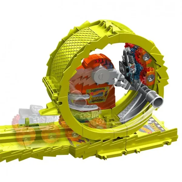 Hot Wheels Monster Trucks: Set de urmărire Power Smasher - Mattel imaginea 2