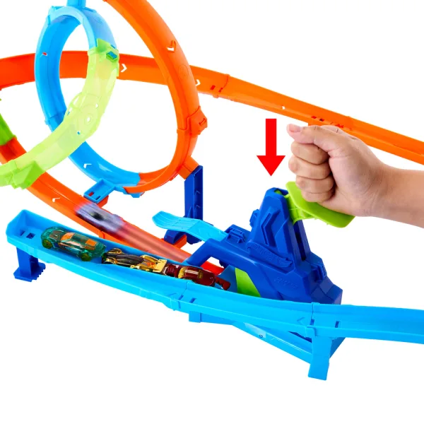 Hot Wheels: Set de pistă pentru cascadorii cu dublă buclă - Mattel imaginea 4