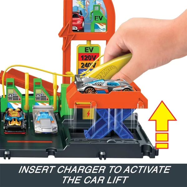 Hot Wheels: Stație de încărcare oraș set de pistă cu 1 mașinuță - Mattel imaginea 3