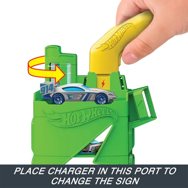 Hot Wheels: Stație de încărcare oraș set de pistă cu 1 mașinuță - Mattel imaginea 4