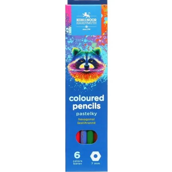 ICO: Koh-I-Noor 3551 Creion colorat hexagonal în cutie cu raton, set de 6 bucăți imaginea 1