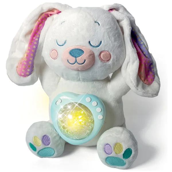 Iepuraș de pluș cu proiector de aurore boreale - Clementoni baby imaginea 2