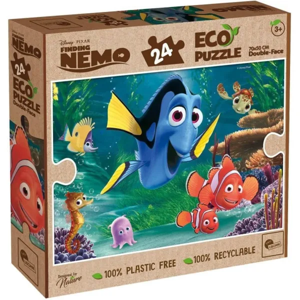 În căutarea lui Nemo 2 în 1, puzzle Eco maxi cu 24 de piese și carte de colorat 70x50cm - Lisciani imaginea 1