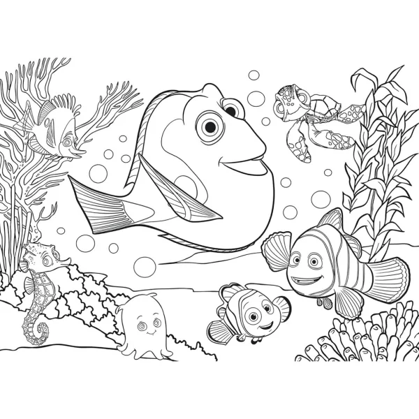 În căutarea lui Nemo 2 în 1, puzzle Eco maxi cu 24 de piese și carte de colorat 70x50cm - Lisciani imaginea 3