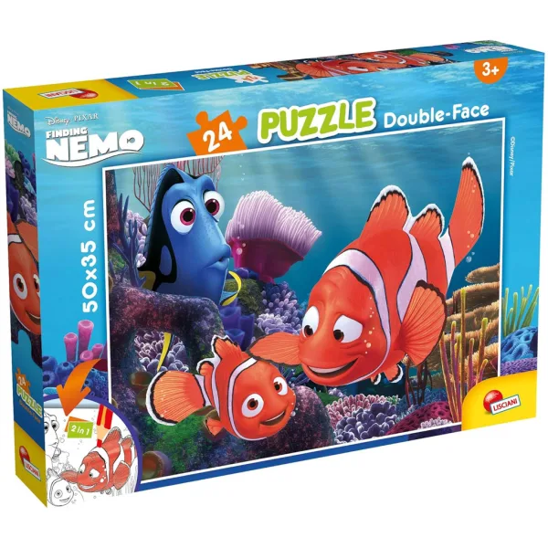 În căutarea lui Nemo 2-în-1 puzzle de 24 piese și carte de colorat 50x35cm - Lisciani imaginea 1