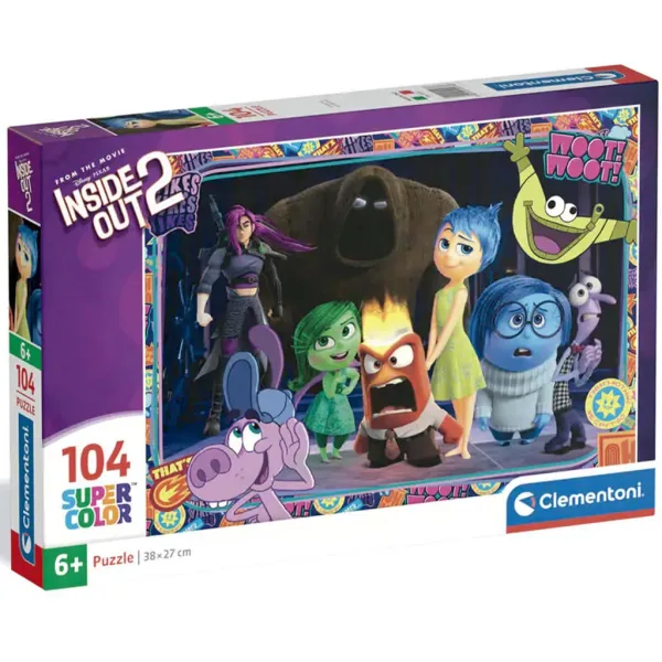 Inside Out 2 Woot Woot puzzle supercolor 104 piese - Clementoni imaginea 1