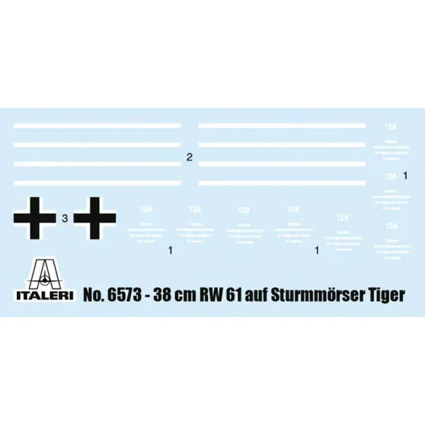 Italeri 1/35 38 cm RW 61 auf STURMMORSER TIGER machetă de tanc imaginea 2