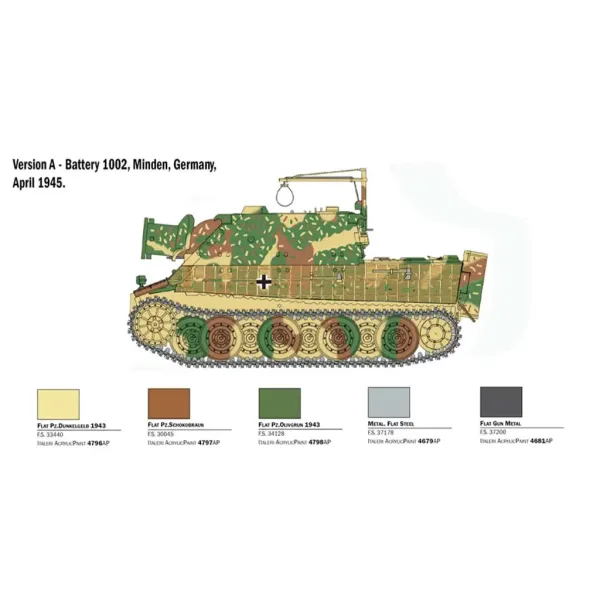 Italeri 1/35 38 cm RW 61 auf STURMMORSER TIGER machetă de tanc imaginea 3