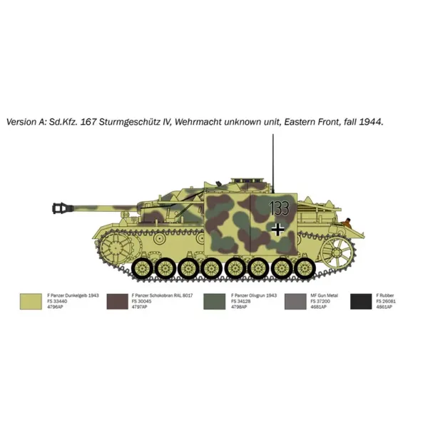 Italeri 1/35 Sd.Kfz. 167 Sturmgeschütz IV – machetă a tunului de asalt imaginea 3