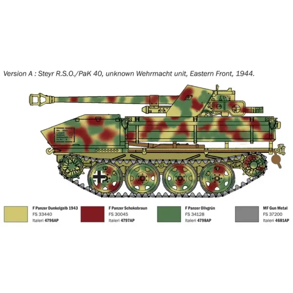 Italeri: machetă vânător de tancuri 1/35 RSO/PaK 40 imaginea 3