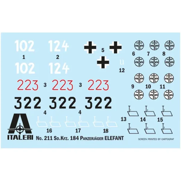 Italeri: machetă vânător de tancuri Sd.Kfz. 184 Elefant la scară 1/35 imaginea 2