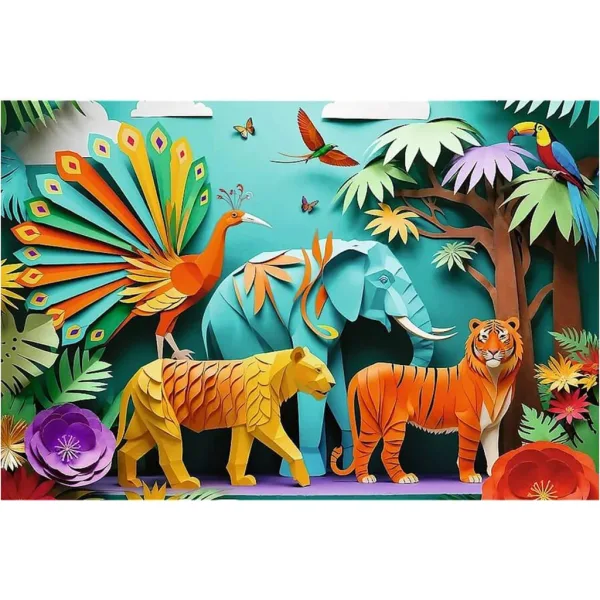 Jubileu de 40 de ani - Artă din hârtie: Puzzle Junglă cu 160 de piese - Trefl imaginea 2