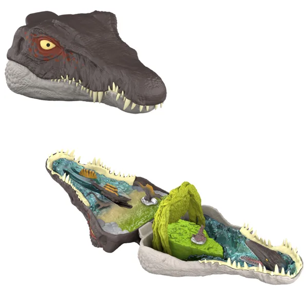 Jurassic World: Renașterea Micro Aventuri Set de joacă mini Spinosaurus - Mattel imaginea 3