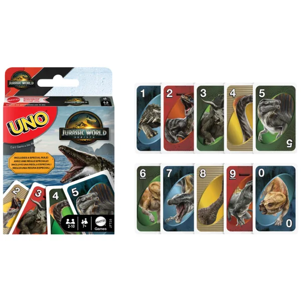 Jurassic World: Renașterea jocului de cărți UNO - Mattel imaginea 3