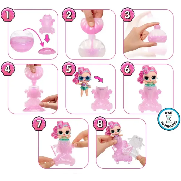 L.O.L. Surprise: Surprize sirenă miniaturi DIY cu coadă de sirenă care își schimbă culoarea 1buc imaginea 3