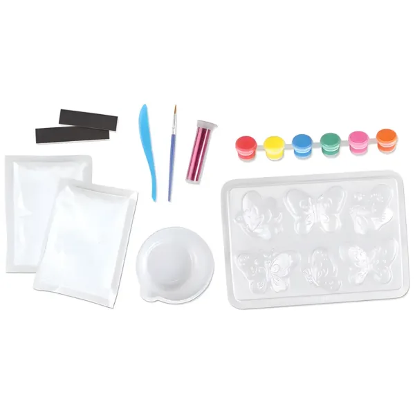 LENA: Set pentru fabricarea ghipsului cu model de fluture și magnet de frigider imaginea 3
