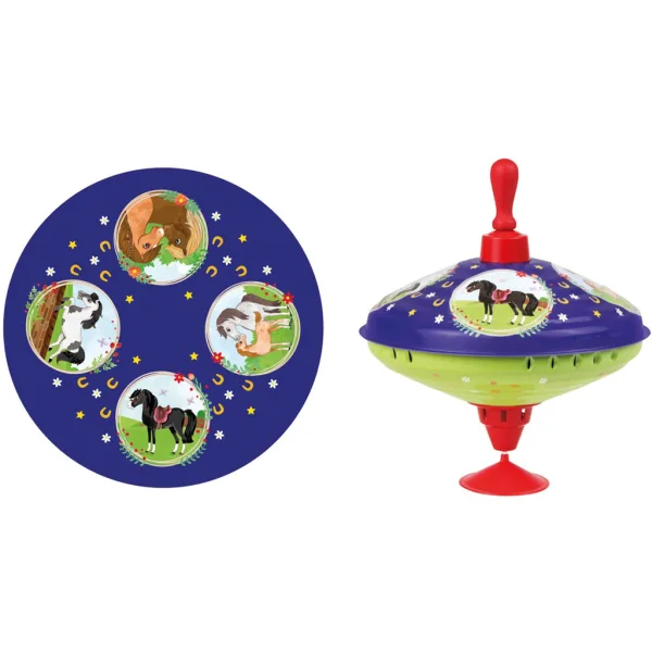 LENA: Toupie metalică cu călăreț, 19 cm imaginea 2