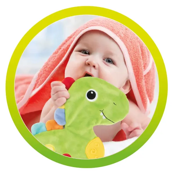 Little Stars: Jucărie de dentiție cu dinozauri, bavetă cu zornăitoare imaginea 4