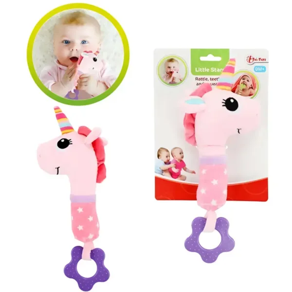 Little Stars: Jucărie de pluș unicorn pentru dentiție imaginea 1
