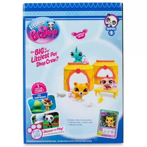 Littlest Pet Shop: Pachet de 3 figurine Seria 1 - Junglă imaginea 3