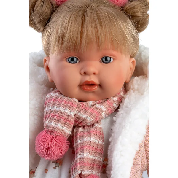 Llorens: Alexandra, păpușă plângătoare de 42 cm cu suzetă, îmbrăcată într-un costum cu animăluțe imaginea 2