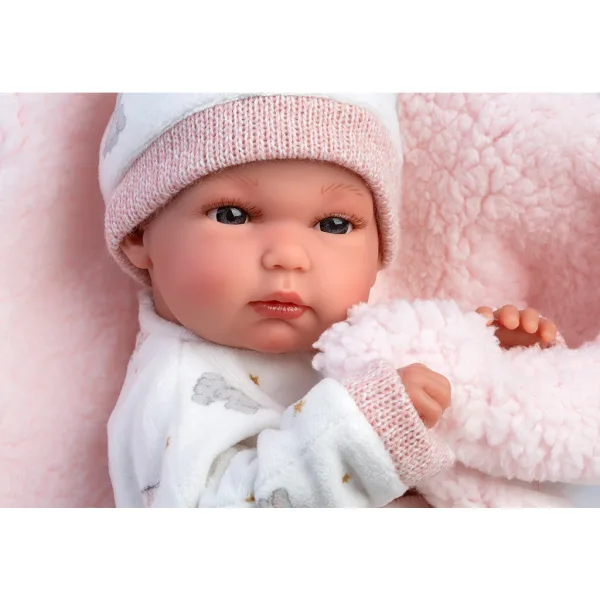 Llorens: Bimba, păpușă nou-născută de 35 cm, cu biberon și pătură. imaginea 4