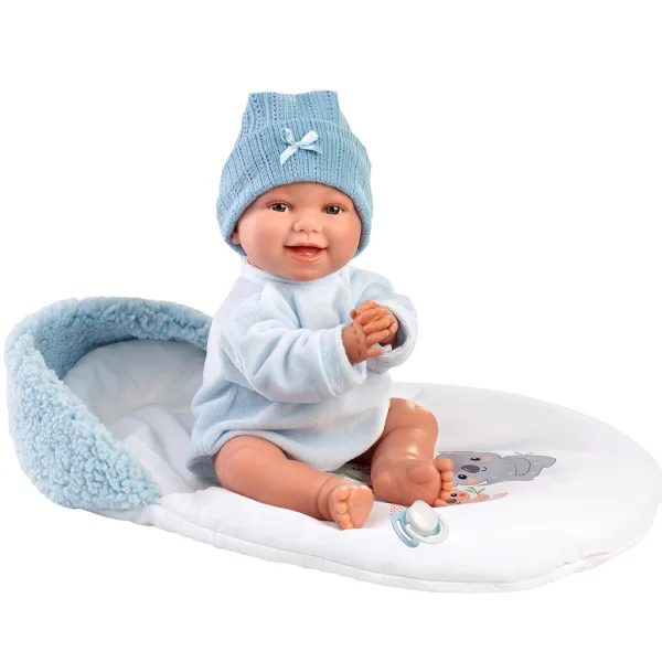 Llorens: Liam, păpușă plângătoare de 38 cm, cu sac de dormit imaginea 2