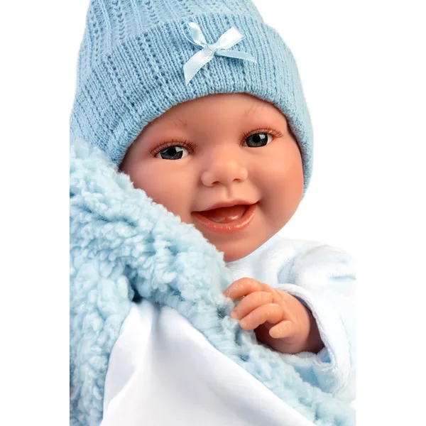 Llorens: Liam, păpușă plângătoare de 38 cm, cu sac de dormit imaginea 3