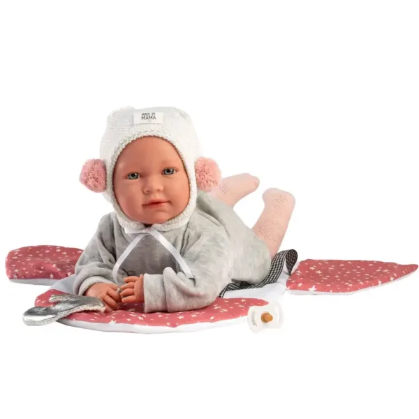 Llorens: Mimi, păpușă plângătoare de 42 cm cu port-bebe cu stele imaginea 2