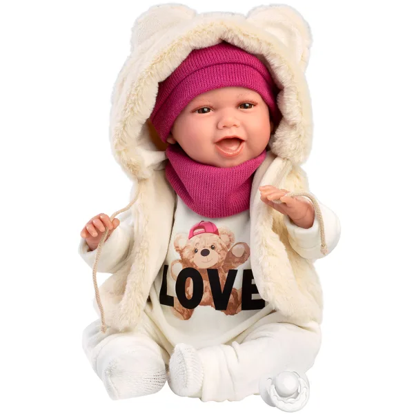 Llorens: Mimi, păpușă plângătoare de 42 cm, în set cu ursulețul Love Bear imaginea 4