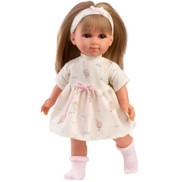 Llorens: Păpușă Elena de 35 cm în rochie cu balon cu aer cald imaginea 3