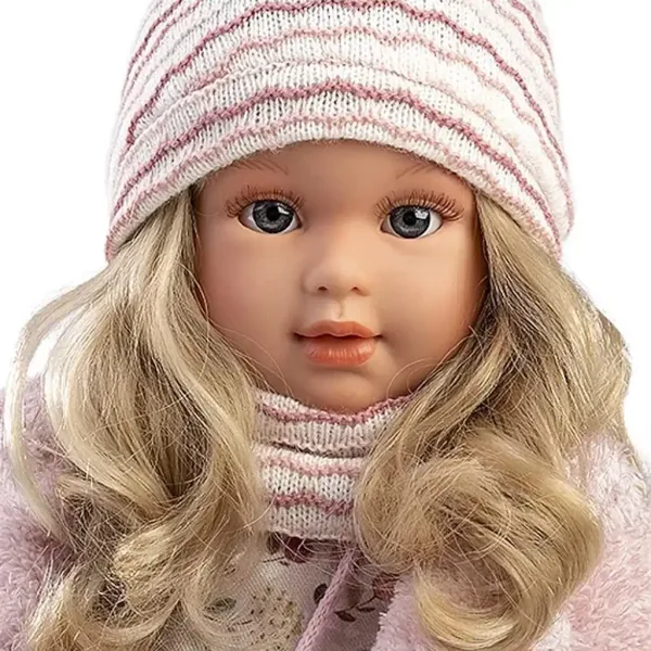 Llorens: Păpușa Lucia de 40 cm în rochie cu flori și poșetă imaginea 3