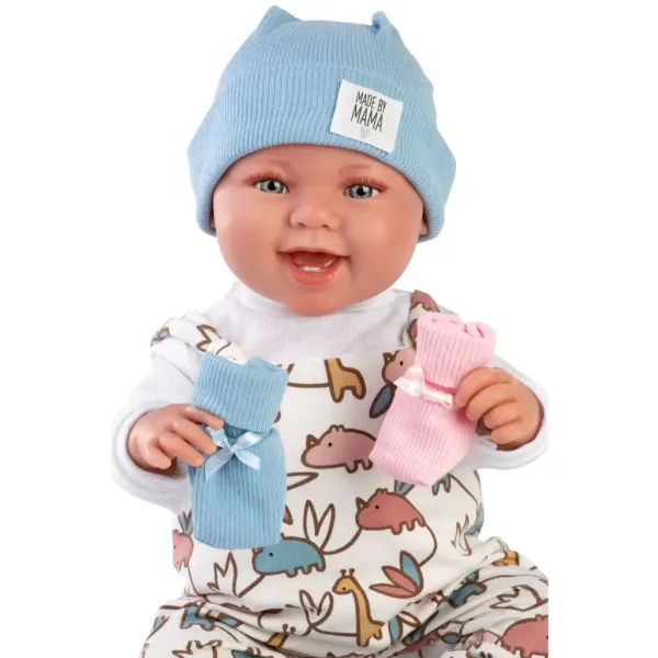 Llorens: Păpușă nou-născută Tala și Talo de 44 cm, 2 în 1, cu sunete, cu accesorii roz și albastre. imaginea 4