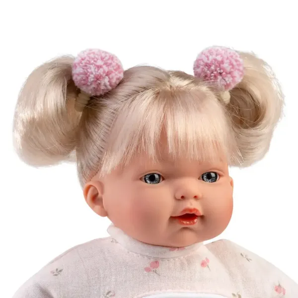 Llorens: Păpușă plângătoare Roberta de 33 cm cu suzetă în rochie cu flori imaginea 2