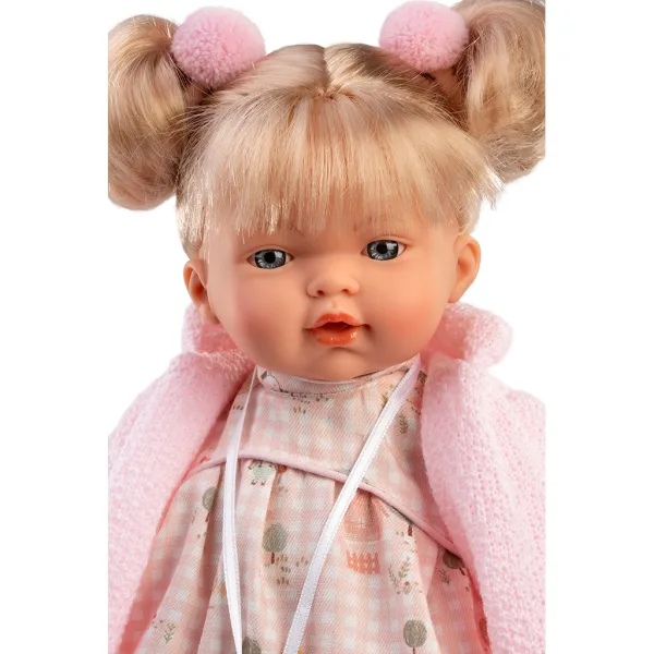 Llorens: Roberta, păpușă de 33 cm, cu suzetă, într-un cardigan roz. imaginea 3