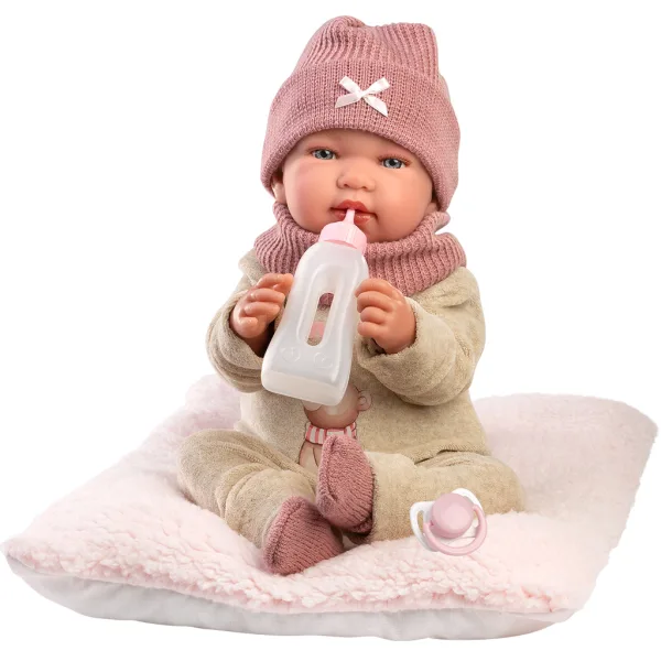 Llorens: Tina, păpușă nou-născută de 44 cm cu pernă moale. imaginea 2