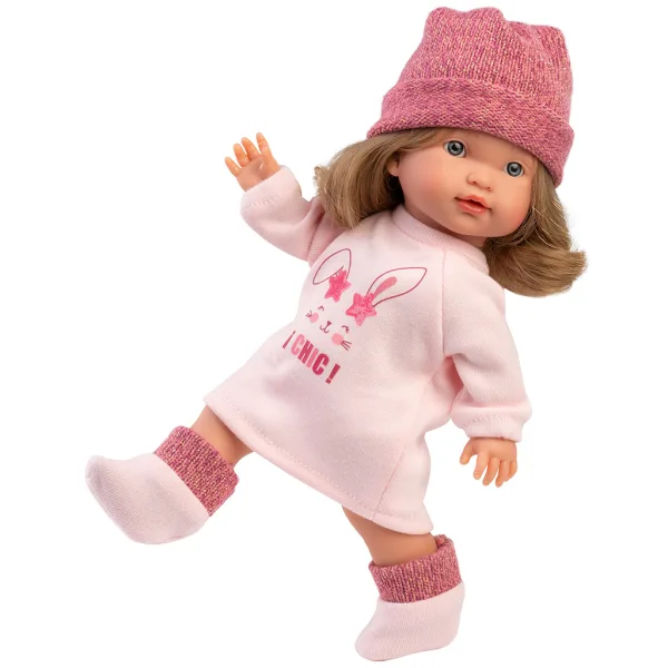 Llorens: Valeria, păpușă de 28 cm, într-o bluză cu iepurași imaginea 2